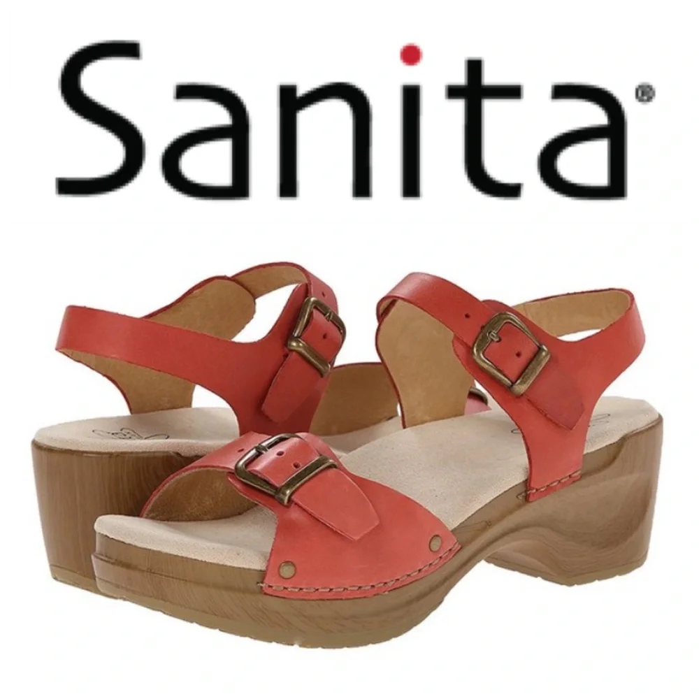 SANITA Leather Sandals <Like New> Size 37 - Picture 1 of 8